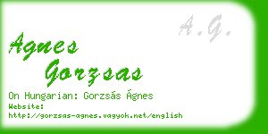 agnes gorzsas business card